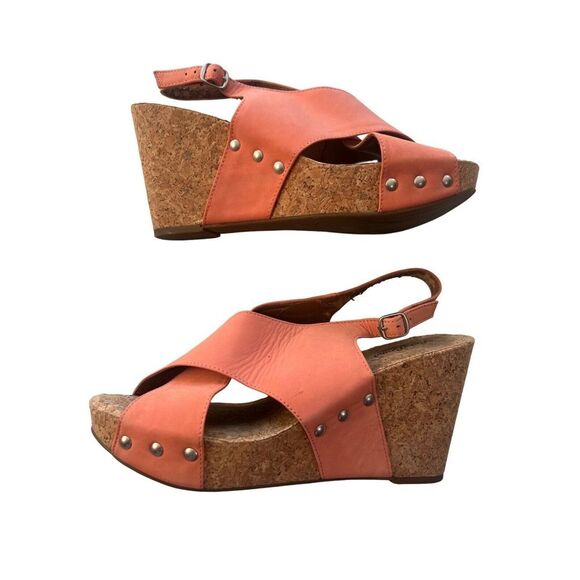 Lucky Brand |‎ Coral Cross Wedge Cork Sandals | Women's Size 9.5 - Picture 4 of 10